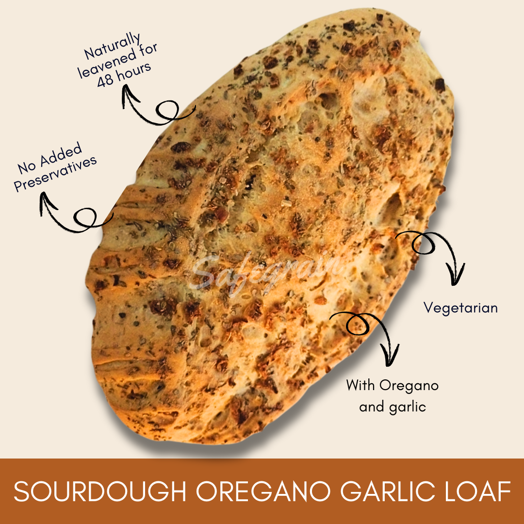 Oregano Garlic Sourdough Bread Loaf - 400gm