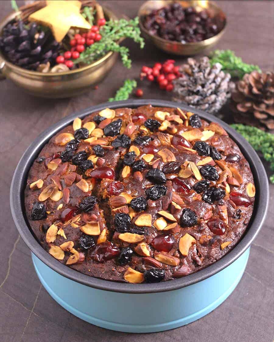 Eggless Classic Christmas Plum Cake