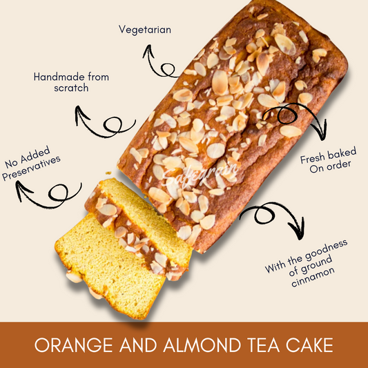 Orange and Almond Eggless Tea Cake