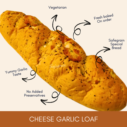 Whole Wheat Cheese Garlic Bread Loaf - 200gm