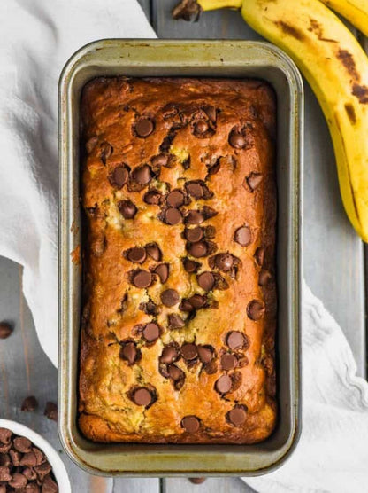 Chocolate Chips and Banana Eggless Tea Cake