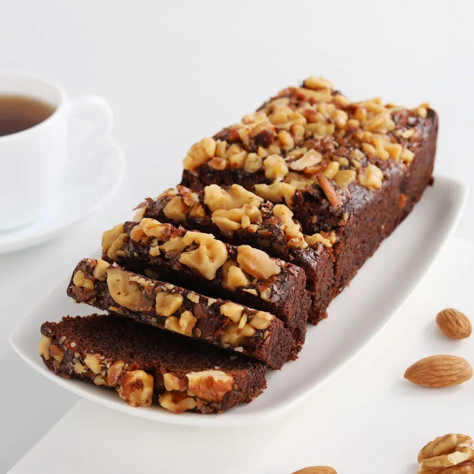 Dates and Walnuts Eggless Tea Cake Loaf