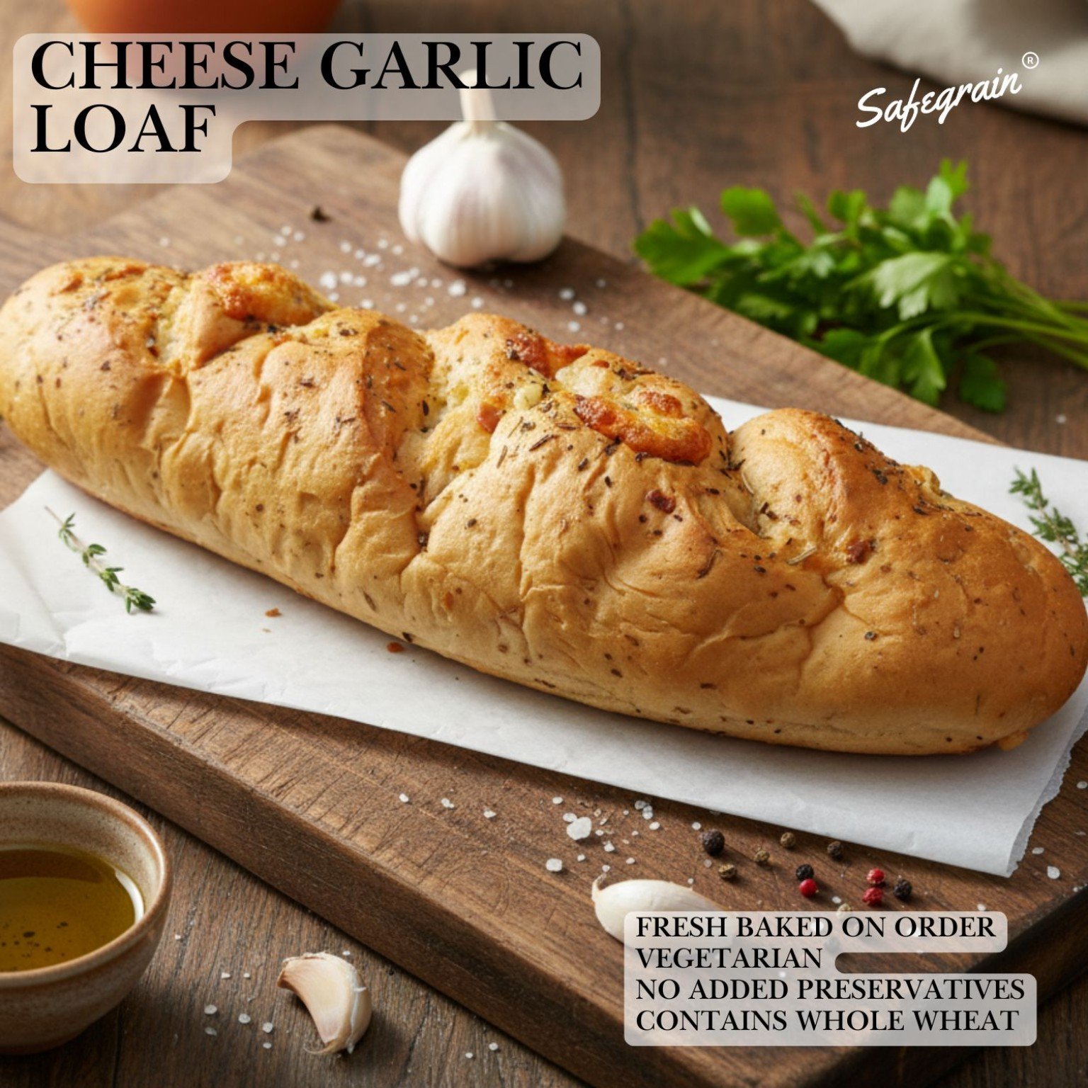 cheese garlic loaf 300gm Cheese Garlic Bread Loaf 300gm - Image 1